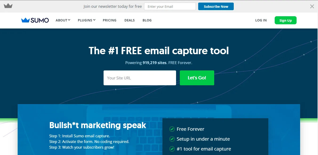 Best email marketing plugins: Sumo