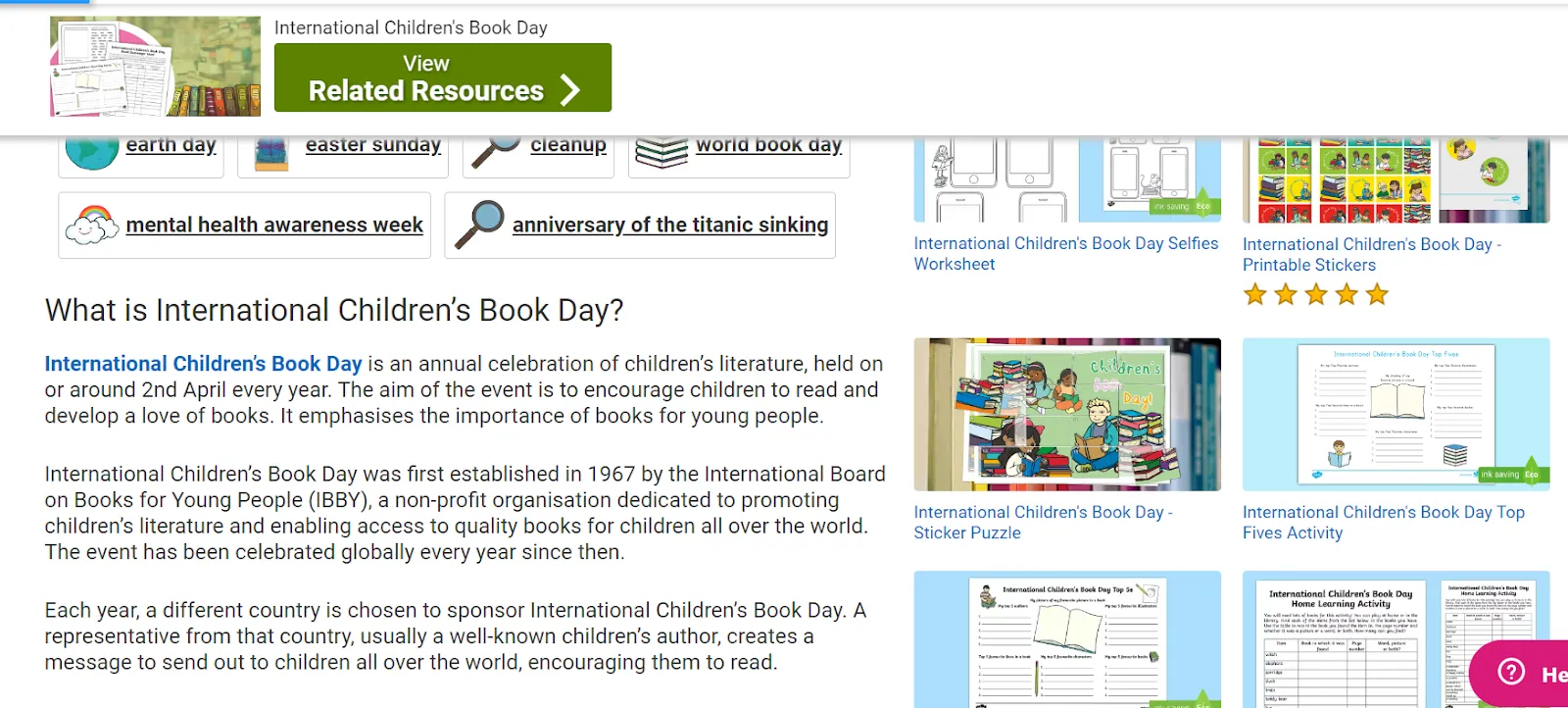 Internationl Children's Book Day: April Newsletter Ideas
