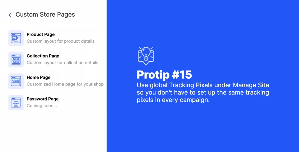 Shopify Pages on the Mailmunch app