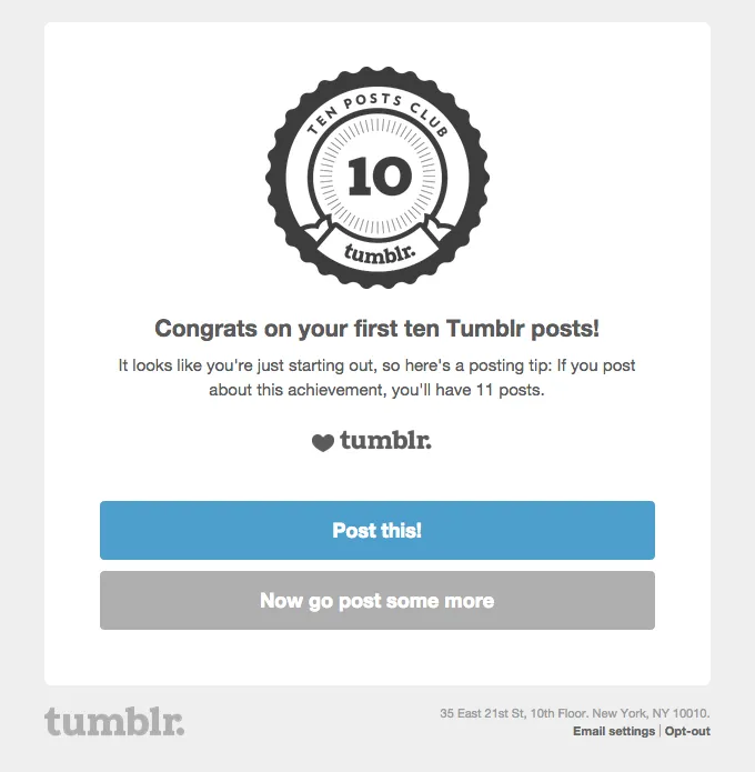 Example of eCommerce personalization: Tumblr