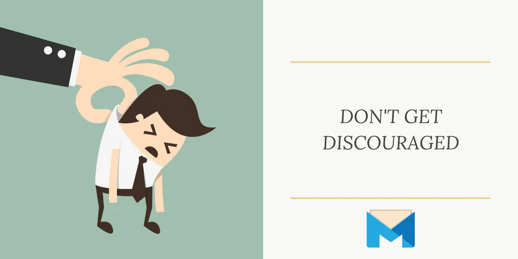 don't get discouraged viral marketing: Sad illustrated man