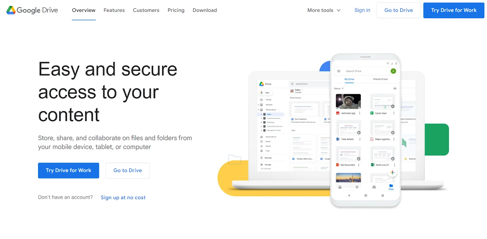 Marketing tool: Google Drive
