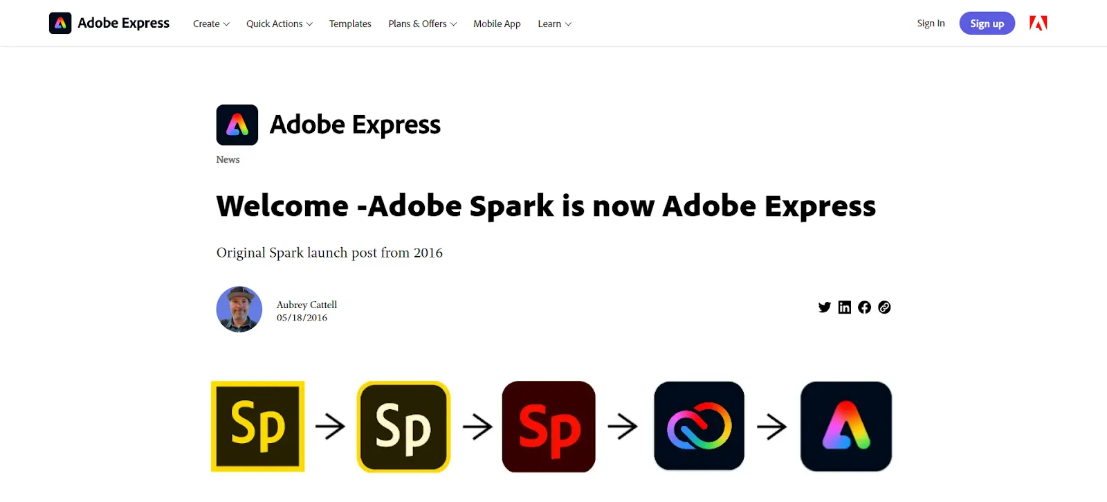 Marketing tool: Adobe Spark
