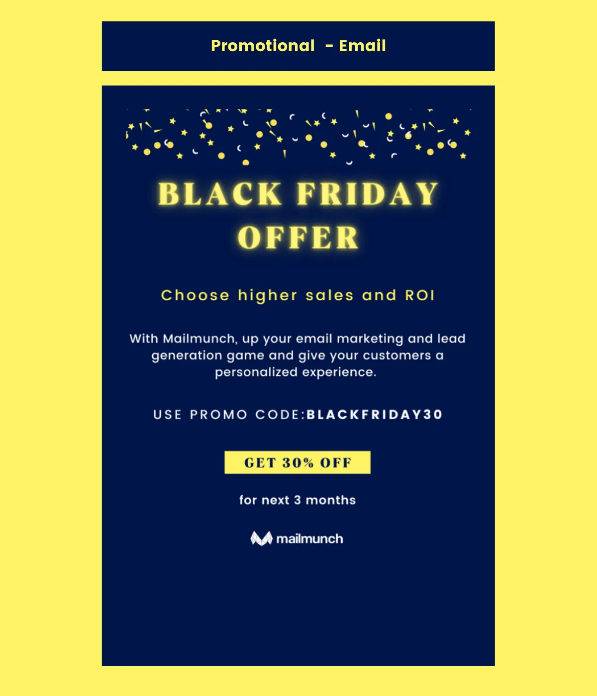 Promotional email by Mailmunch
