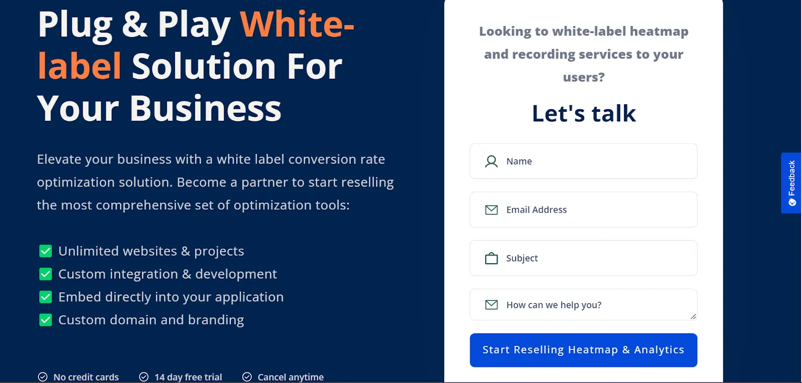 Howuku's white label page