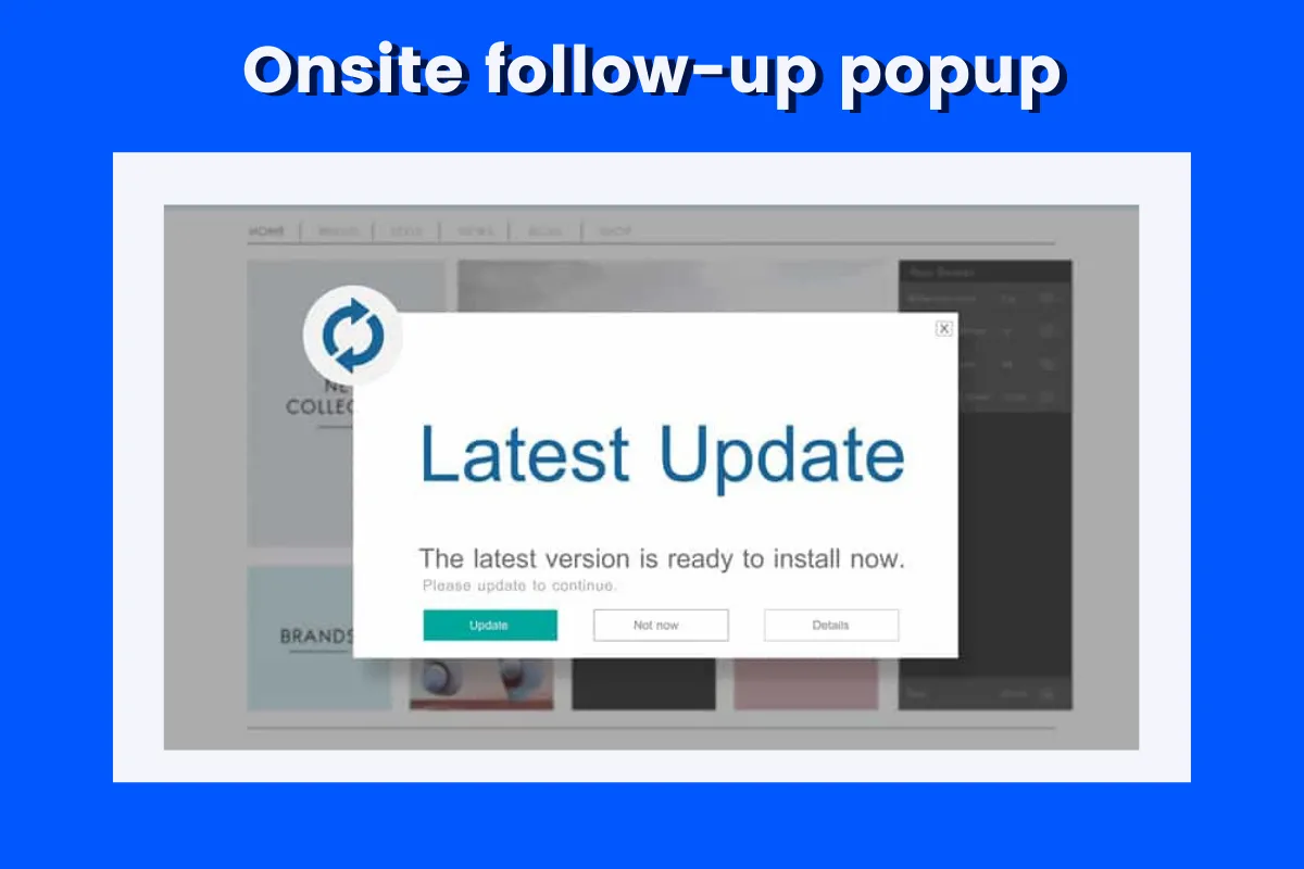 onsite follow-up popup