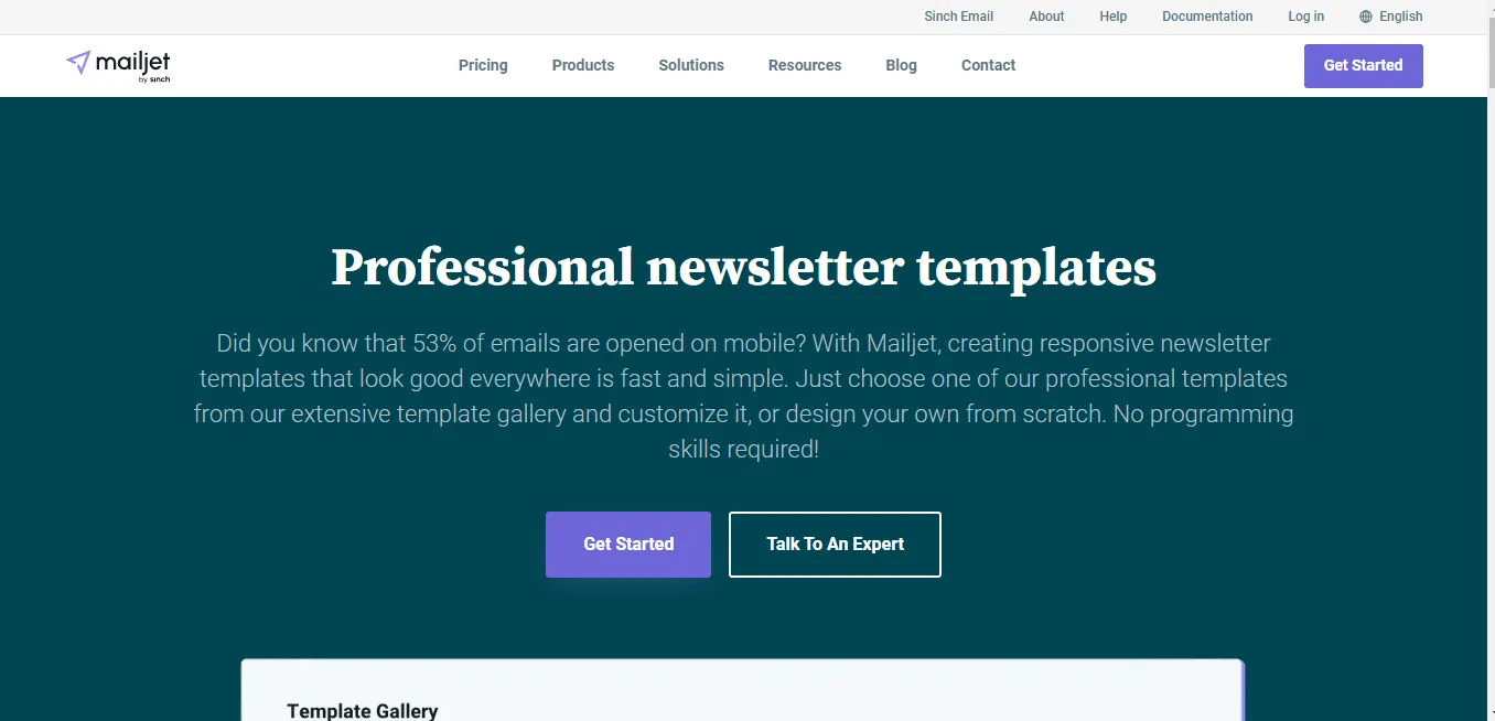 Email marketing template platform: Mailjet